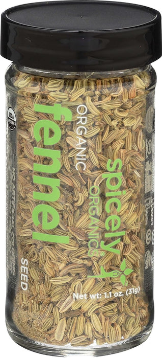 Spicely Organics  Organic Fennel Seeds  1.1 Oz