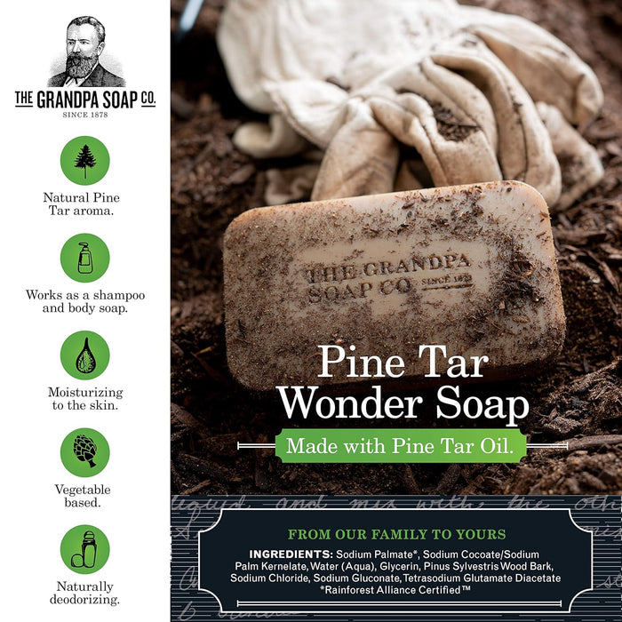 The Grandpa Soap Co.  The Original Pine Tar Bar Soap  1 Each  3.25 Oz