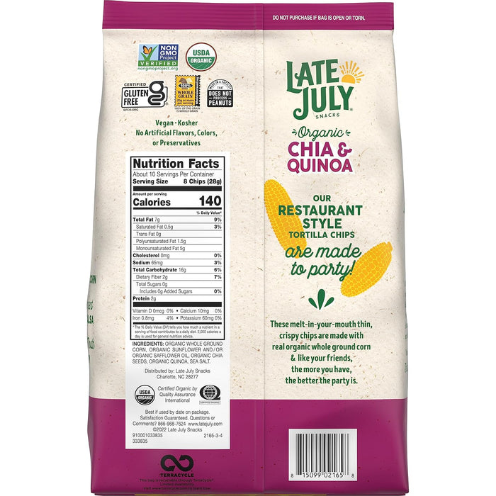 Late July  Organic Chia And Quinoa Tortilla Chips  10.1 Oz