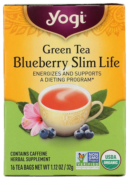 Yogi  Green Slim Life Herbal Tea Blueberry 1 Tea Bags  16 Bag