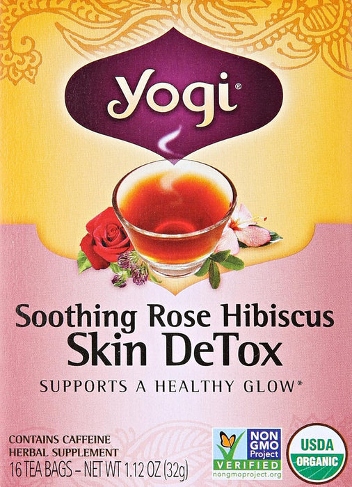 Yogi  Tea Organic Soothing Rose Hibiscus Skin Detox  16 Ct