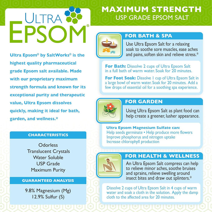 Ultra Epsom  Ultra Epsom Salt Medium Grain  1 Each  5 Lb