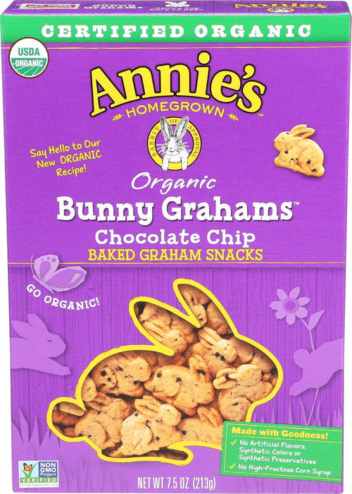 Annie'S Homegrown  Organic Bunny Grahams Chocolate Chip  7.5 Oz