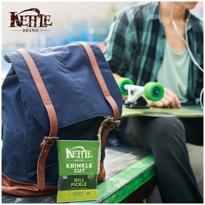 Kettle Brand  Krinkle Cut Potato Chips Dill Pickle  2 Oz