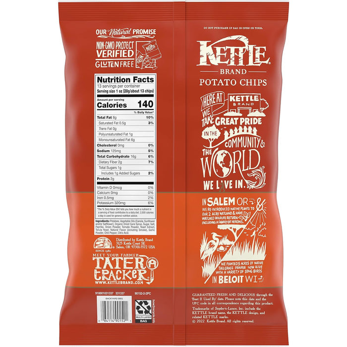 Kettle Brand  Backyard Bbq Potato Chips Party Size  13 Oz