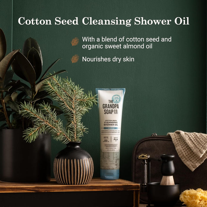 The Grandpa Soap Co.  Cotton Seed Cleansing Shower Oil  9.5 Fl