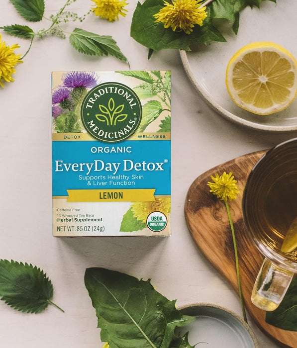 Traditional Medicinals  Organic Everyday Detox Herbal Tea Lemon  16 Ct