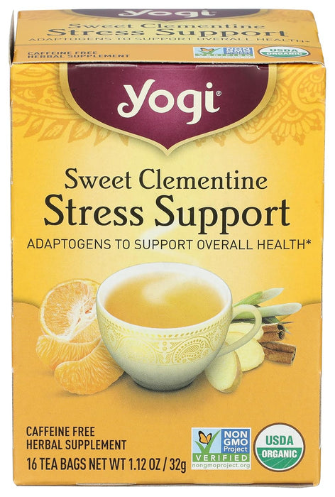 Yogi  Organic Caffeine Free Sweet Clementine Stress Support Tea  16 Ct