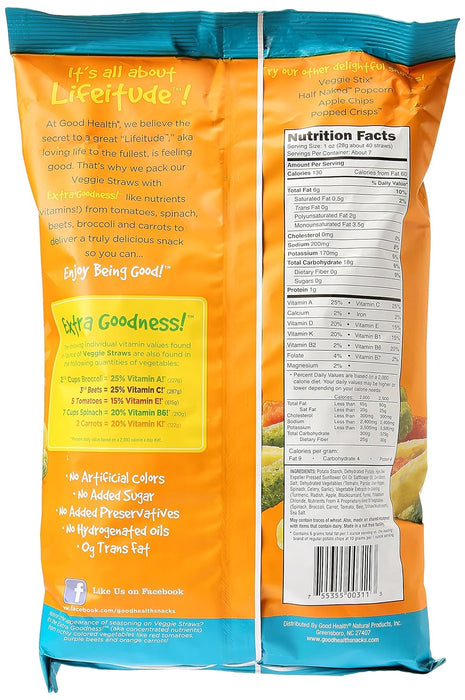 Good Health Natural Foods  Sea Salt Veggie Straws  6.25 Oz