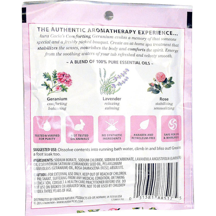 Aura Cacia Aromatherapy Mineral Bath  Comforting Geranium 2.5 Oz