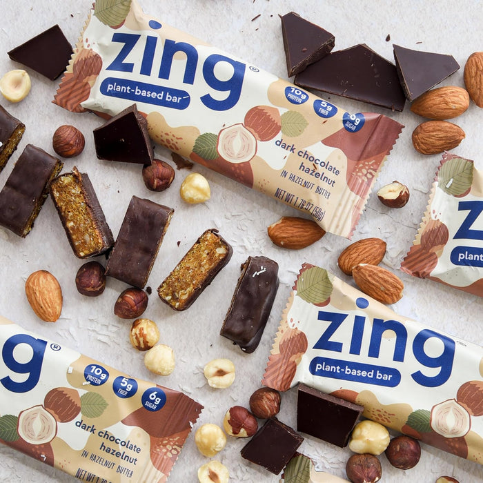 Zing Bar Nutrition Bar Dark Chocolate Hazelnut 1.76 Oz