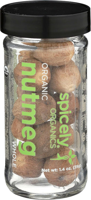 Spicely Organics  Organic Whole Nutmeg  1.4 Oz