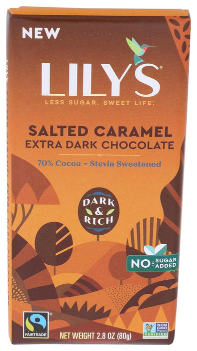 Lily'S  Dark Chocolate Bar 70% Cacao Salted Caramel   2.8 Oz