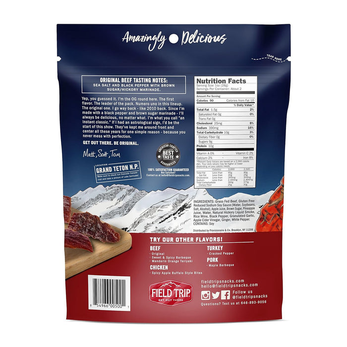 Field Trip All Natural Beef Jerky Original Gluten Free 2.2 oz