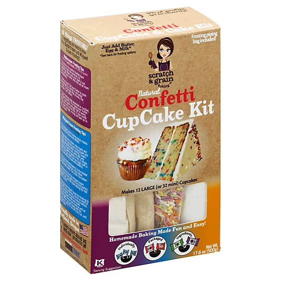 Scratch & Grain Baking Co. Cupcake Kit Confetti Box - 16.7 Oz