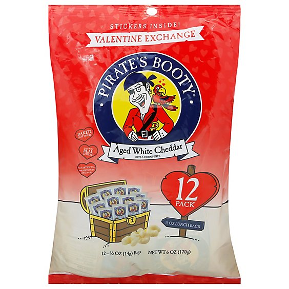 Pirates Booty Valentines Pack Aged White Cheddar 12 Pk