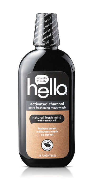 Hello Products  Mouthwash Activated Charcoal Extra Fresh  1 Each  16 Oz