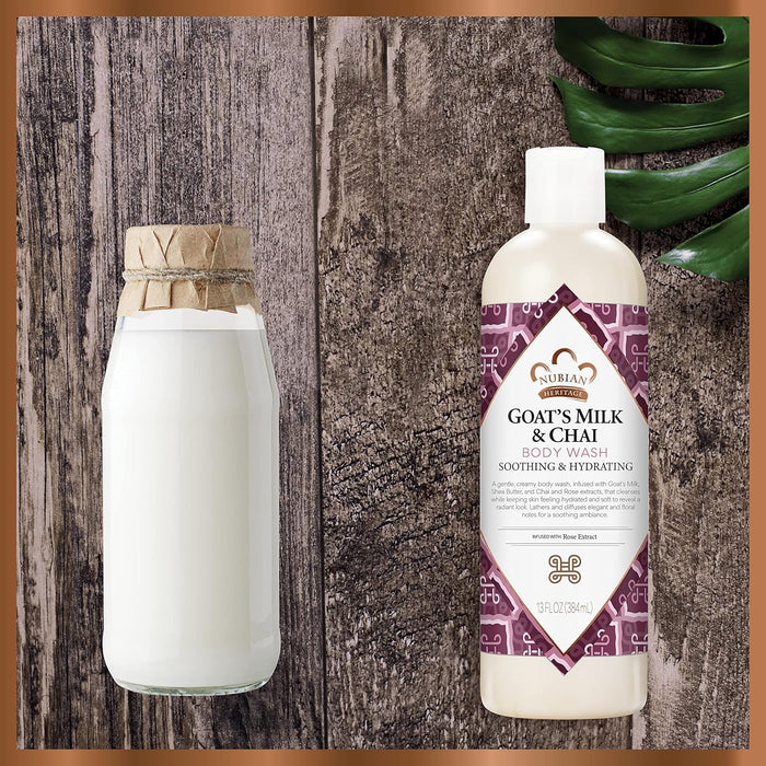 Nubian Heritage Goat'S Milk And Chai Body Wash Soothing And Hydrating 13 Fl