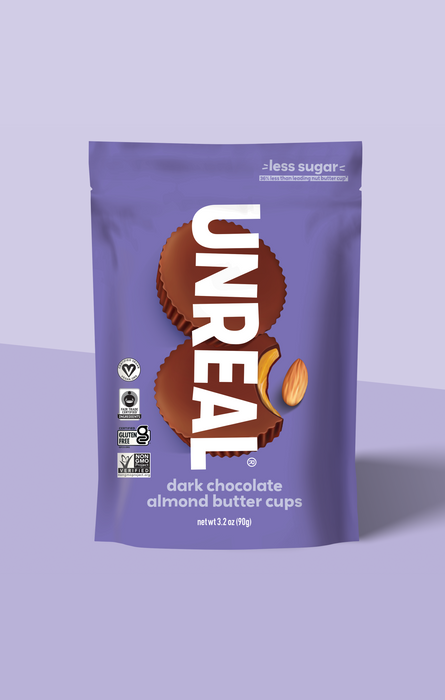 Unreal  Dark Chocolate Almond Butter Cups   3.2 Oz