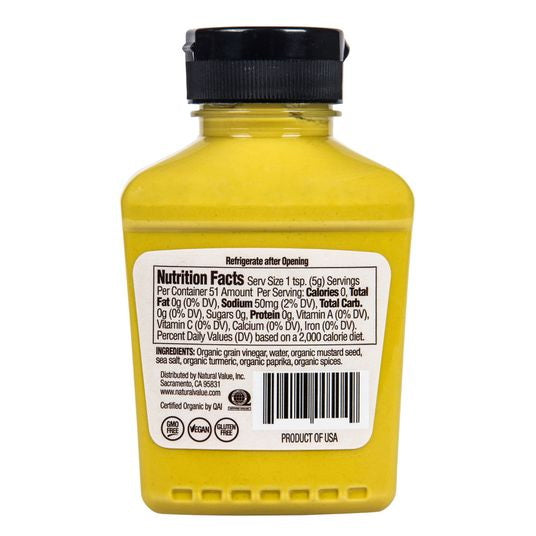 Natural Value Organic Yellow Mustard Squeeze 9 OZ