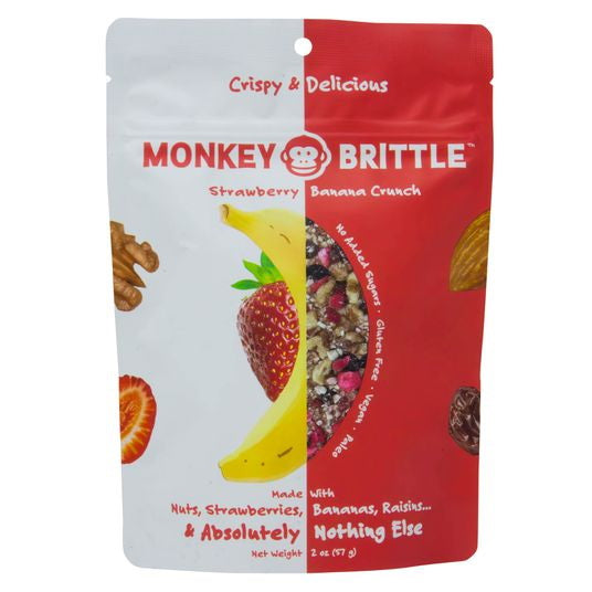 Monkey Brittle Strawberry Banana Crunch 2 OZ