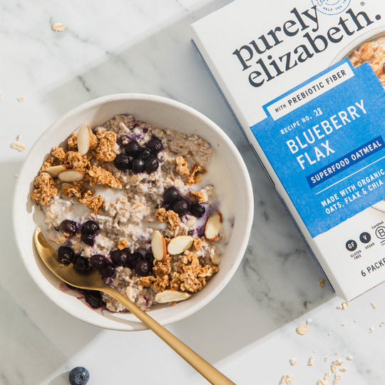 Purely Elizabeth  Organic Superfood Oatmeal Blueberry Flax   9.12 Oz