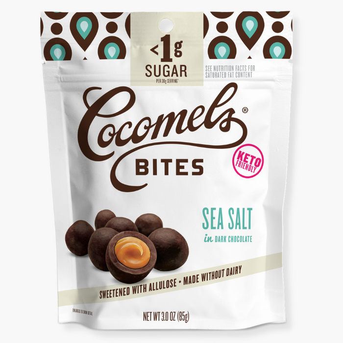 Cocomels  Bites Dark Chocolate Sea Salt Keto   3 Oz