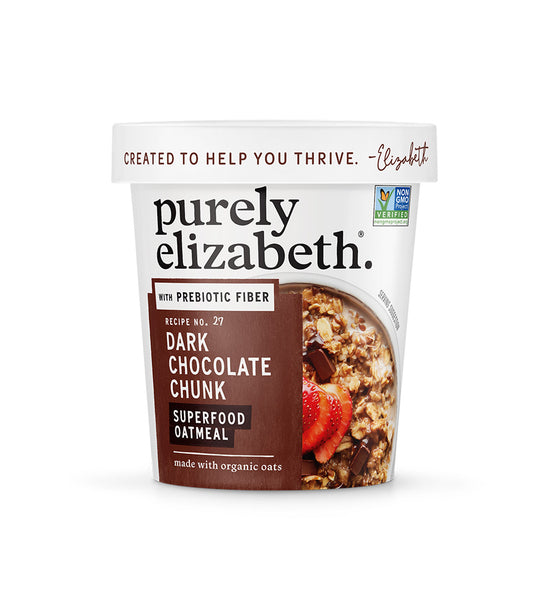 Purely Elizabeth  Superfood Oatmeal Cup Dark Chocolate Chunk Cup   1.76 Oz