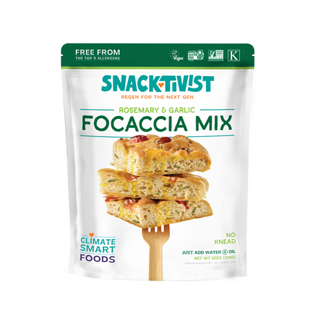 Snacktivist Foods  Rosemary Garlic No Knead Focaccia Mix Pouch   12 Oz