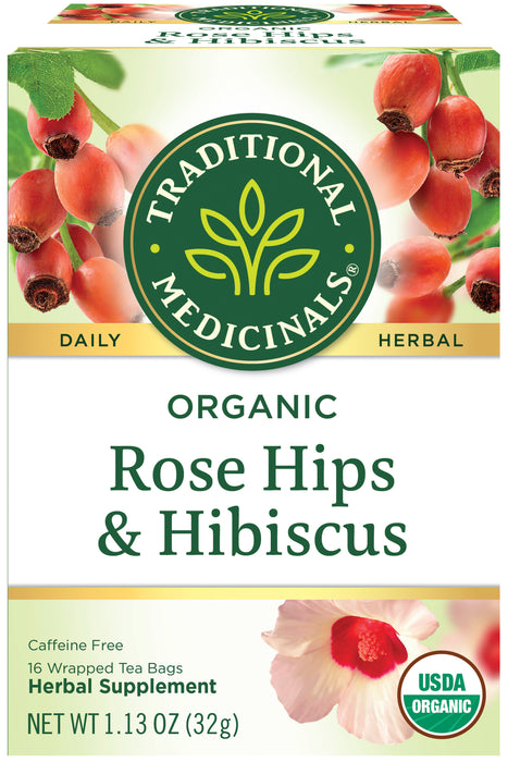 Traditional Medicinals  Organic Herbal Tea Rose Hips With Hibiscus  16 Bag