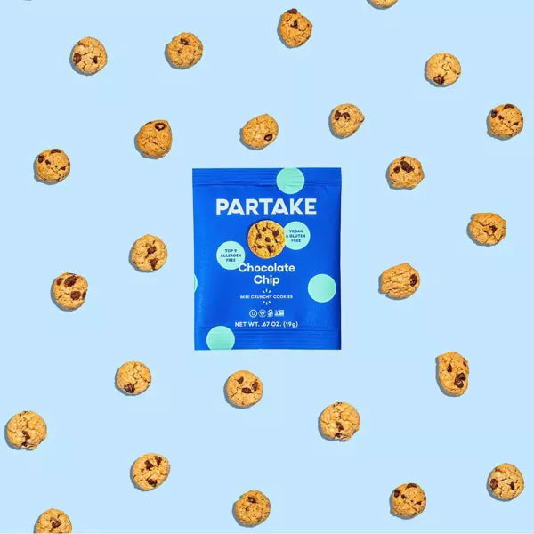 Partake Crunchy Mini Chocolate Chip Cookie Snack Packs 6.7oz