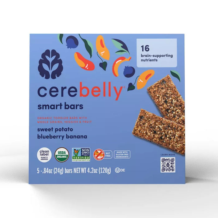 Cerebelly  Whole Grain Bars Blueberry Banana Sweet Potato   4.2 Oz