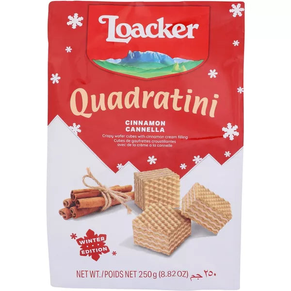 Loacker Quadratini Wafer Cinnamon Quadraten Hole 8.82 Oz