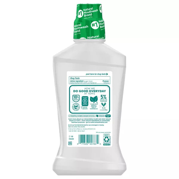 Tom'S Of Maine  Mouthwash Fresh Mint Whole Care  1 Each  16 Oz