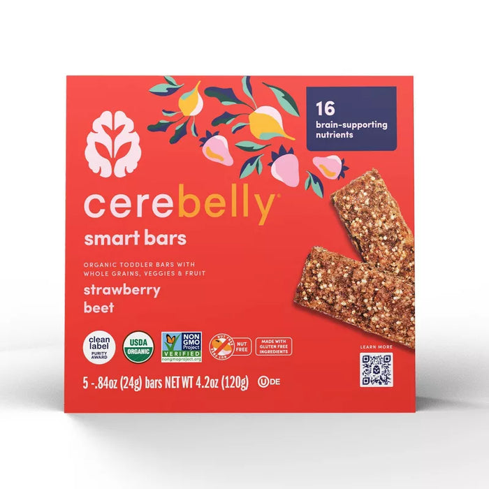 Cerebelly  Organic Whole Grain Brains Strawberry Beet   4.2 Oz