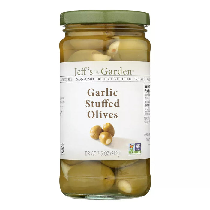 Jeff's Naturals Garlic Stuffed Olives Garlic Stuffed Olives 7.5 oz