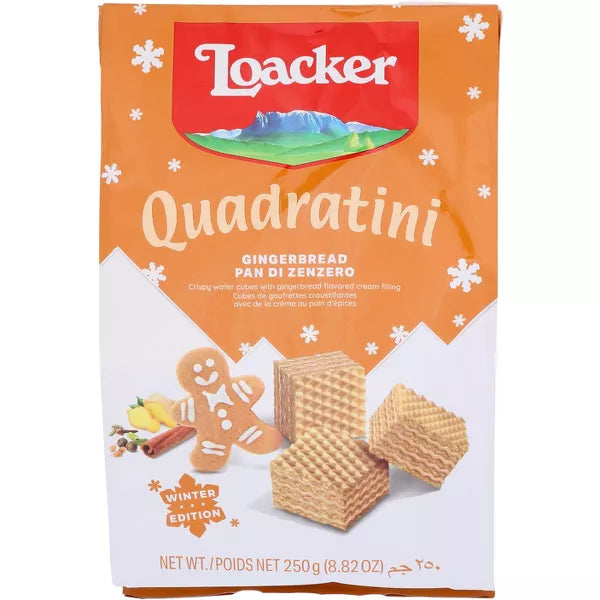 Loacker Quadratini Gingerbread Wafer 8.82 Oz