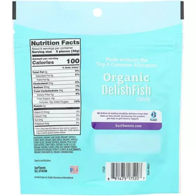 Surf Sweets Organic Candy Delishfish 6 oz