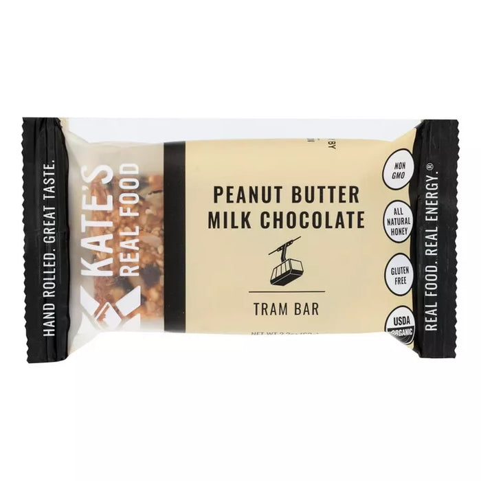 Kate`S Real Food  Organic Tram Bar Peanut Butter Milk Chocolate   2.2 Oz