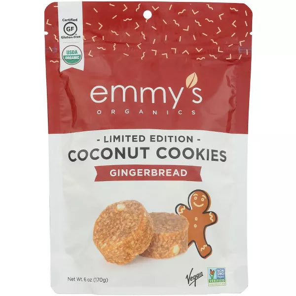 Emmys Organic Coconut Cookies Gingerbread 6 Oz