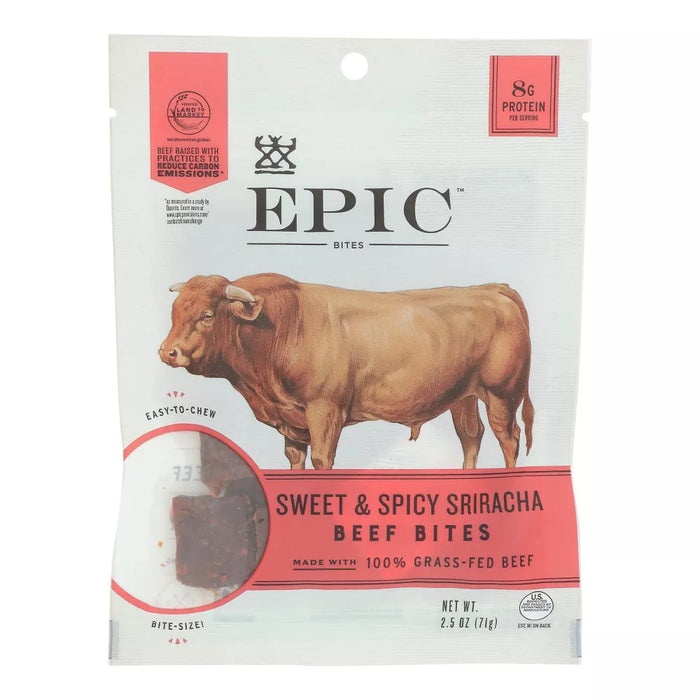 Epic International Jerky Bites Sweet And Spicy Sriracha Tender Beef Steak 2.5 oz