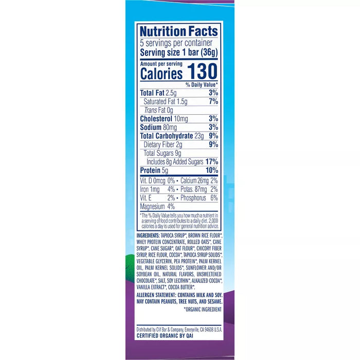 Clif Kid  Whole Grain Protein Snack Chocolate Chip   1.27 Oz.
