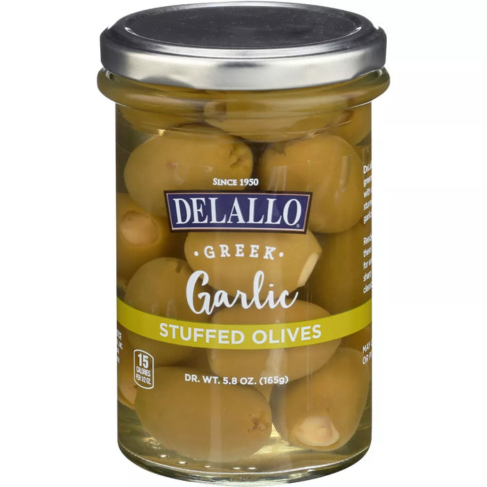 Delallo Garlic Stuffed Olives 5.8 oz