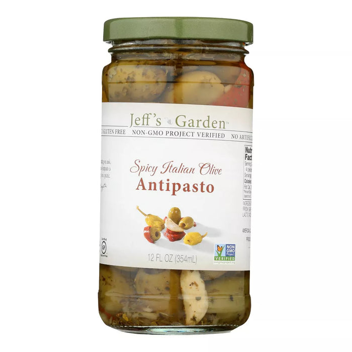 Jeff's Naturals Spicy Italian Olive Antipasto 12 oz