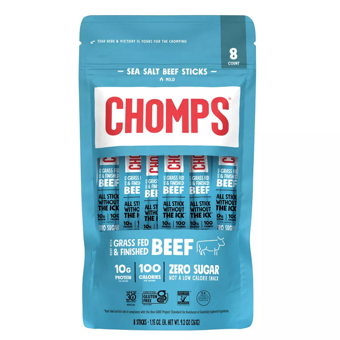 Chomps Sea Salt Beef Sticks - 8ct/9.2oz