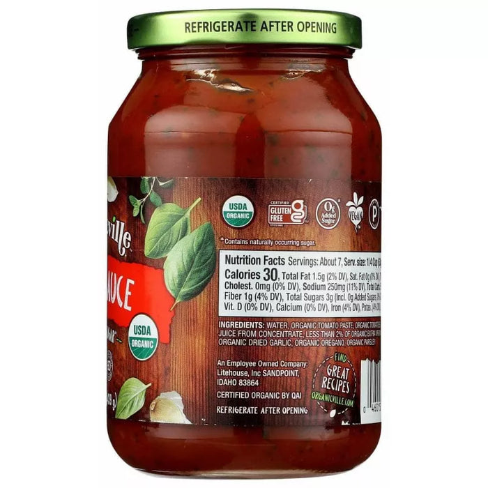 Organicville Organic Pizza Sauce Gluten Free 15.5 oz