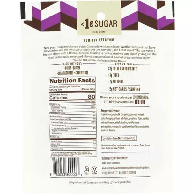 Cocomels  Caramel Coconut Milk Original Sugar Free 2.75 oz