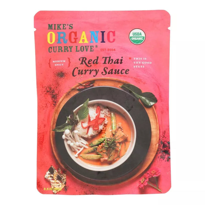 Mike`s Organic Curry Love Organic Simmer Sauce Red Thai Small Box 8.8 oz