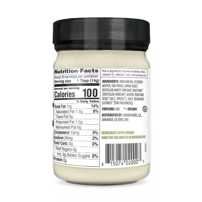 Chosen Foods 100% Avocado Oil Based Classic Mayo 12 oz