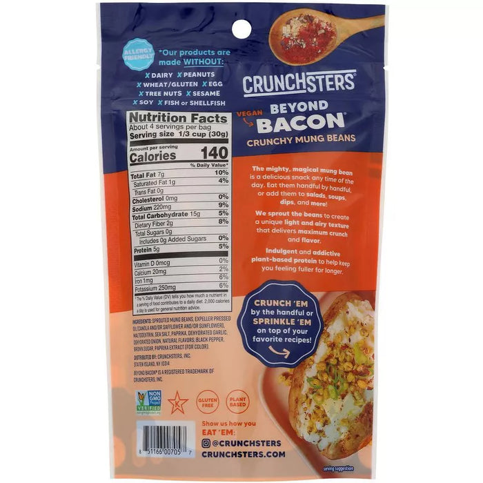 Crunchsters Sprouted Protein Snack Beyond Bacon 4 oz